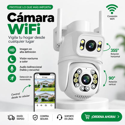 Cámara de Seguridad WiFi 8MP para Exteriores con Visión Nocturna